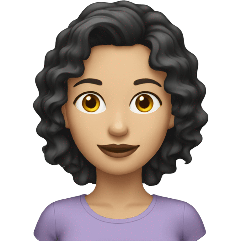 caucasian-woman-black-wavy-short-hair emoji