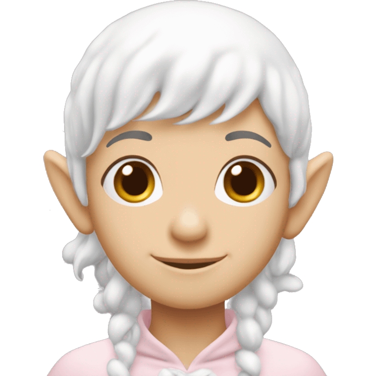 Light pink, snowy elf ￼ emoji