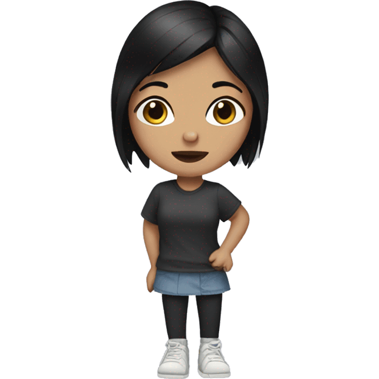 Girl with black hair and broken foot emoji