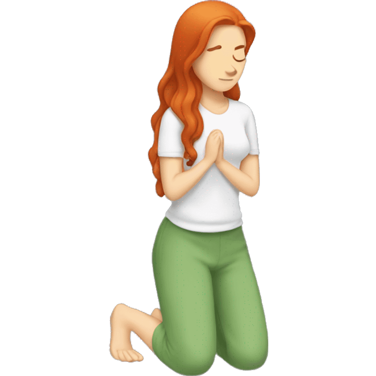 kneeling redhead woman facing the side emoji