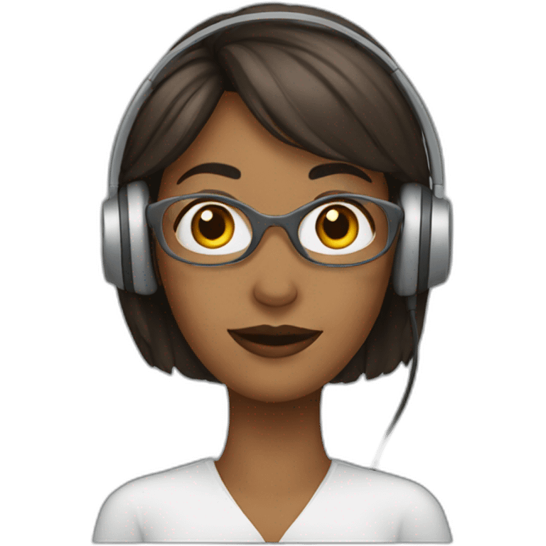 woman with headset emoji