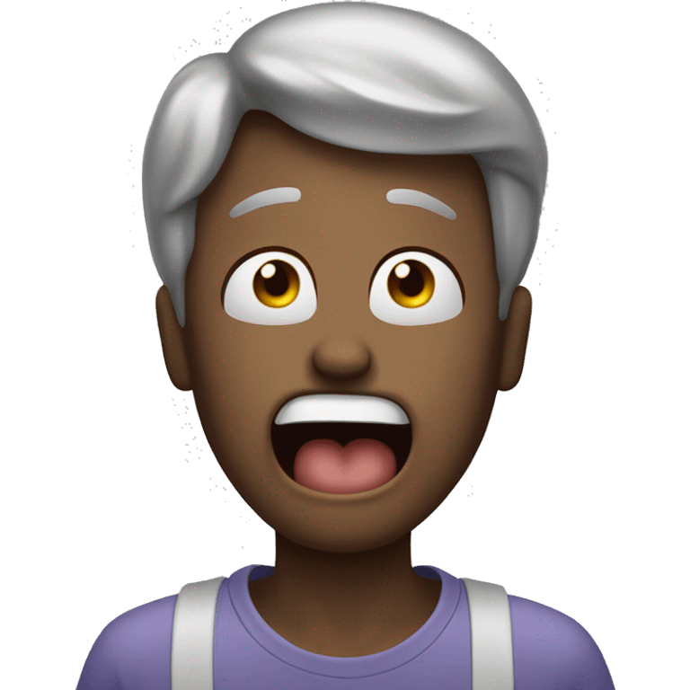 emoji with wide eyes, an open mouth, and hands near the throat, showing mild distress without being graphic. emoji