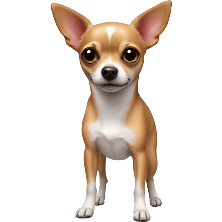 chihuahua crossed with a jack russel, pink nose, short legs emoji