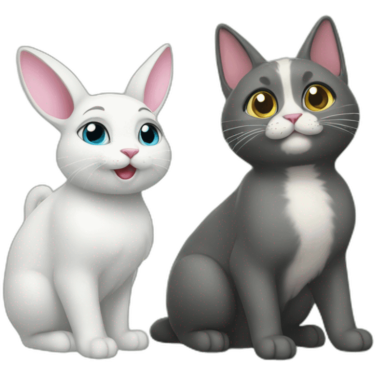 cat and bunny emoji