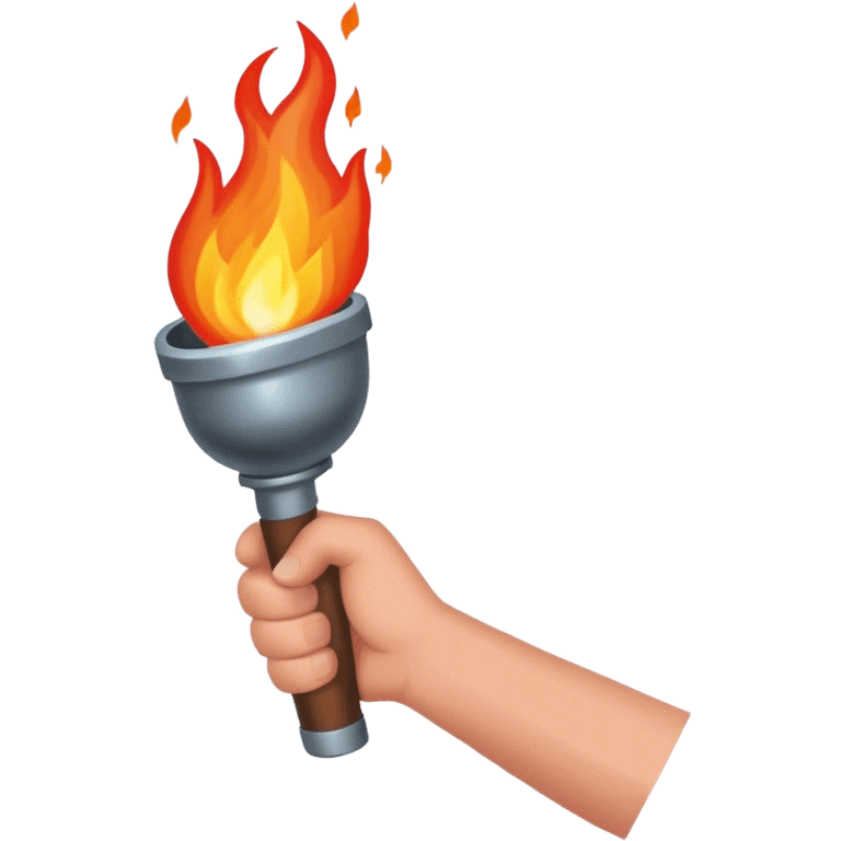 Hand with fire torch emoji