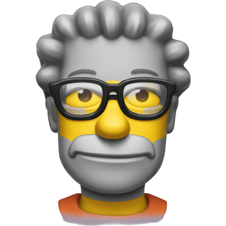 Bart simpsons with glasses and sloping emoji