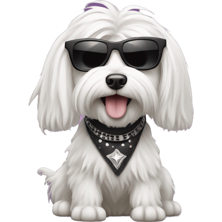 Maltese dog as a rockstar  emoji