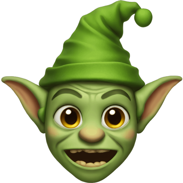 A Christmas goblin emoji