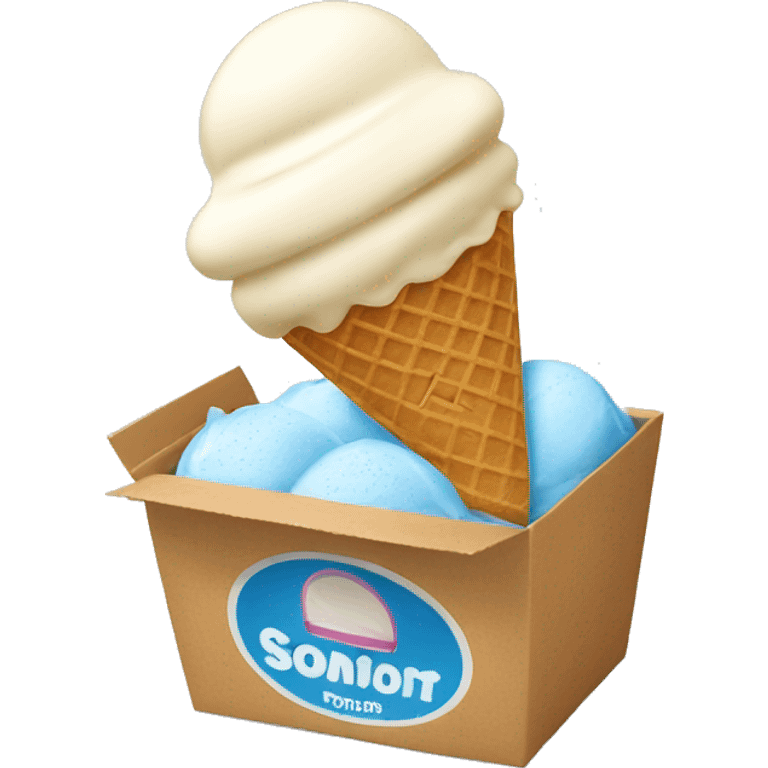 Scooping ice cream from a box emoji