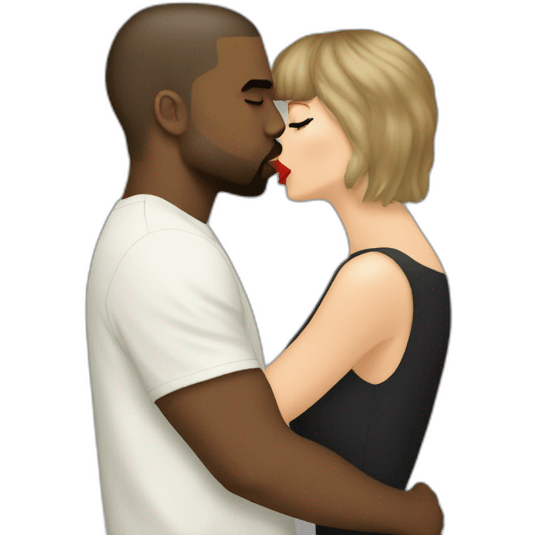 kanye and taylor swift kissing emoji