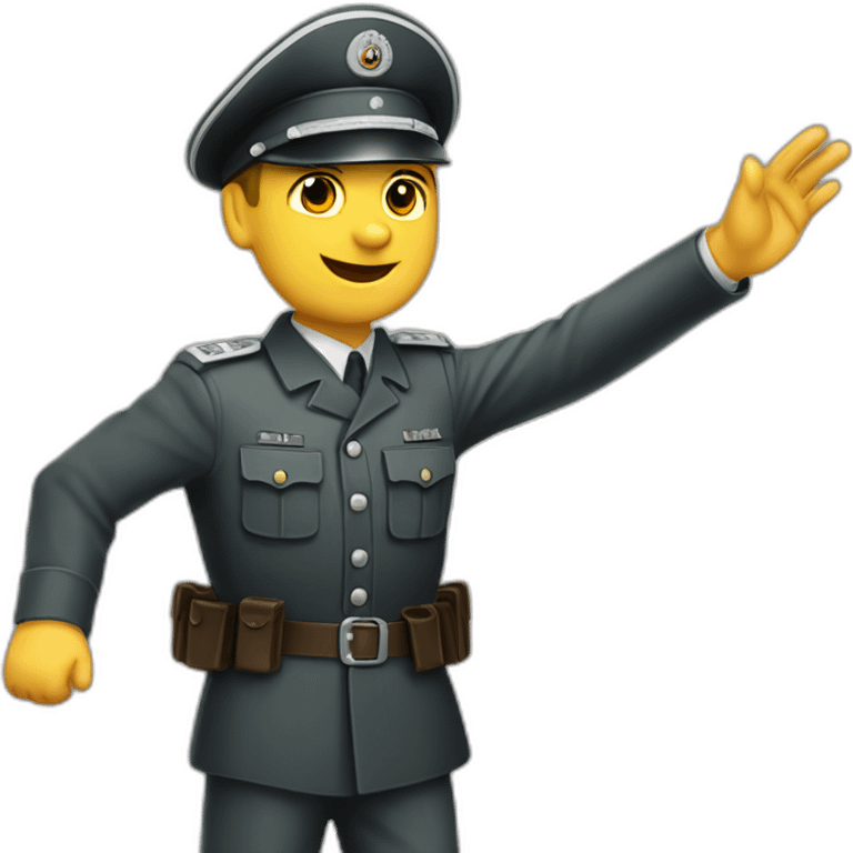 gestapo reich soldier raises arm greeting emoji