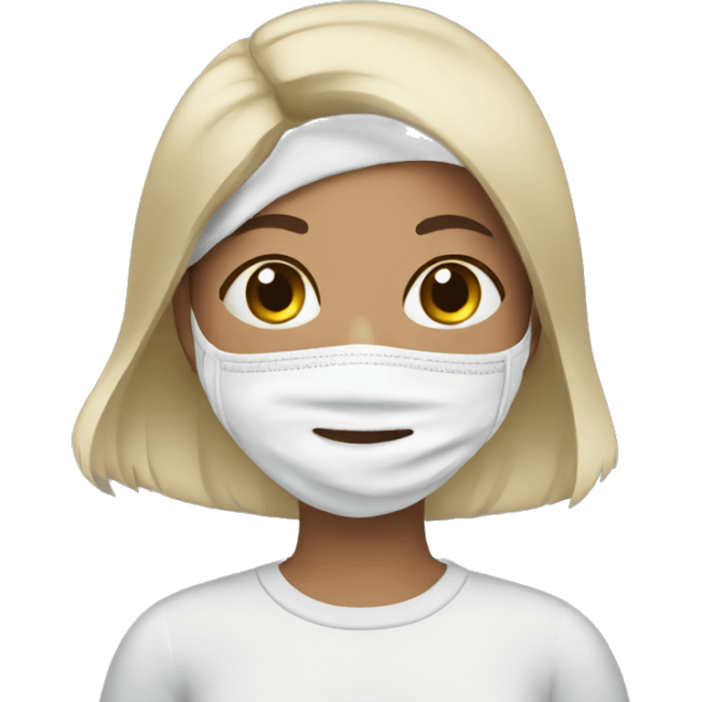 Girl doing a Face mask emoji