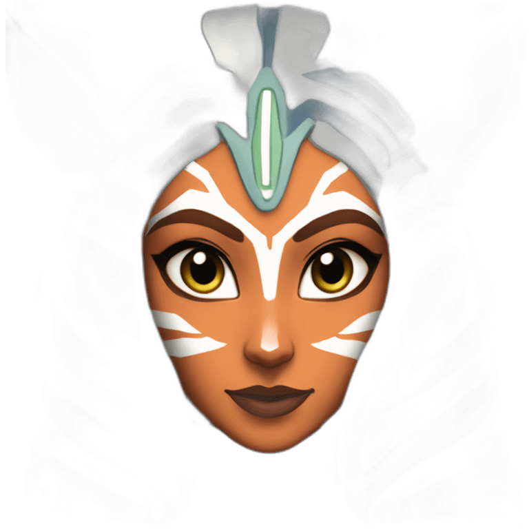 Clone wars Sexy Ahsoka Tano (portrait, front facing, Apple iOS 17 style) small horns emoji