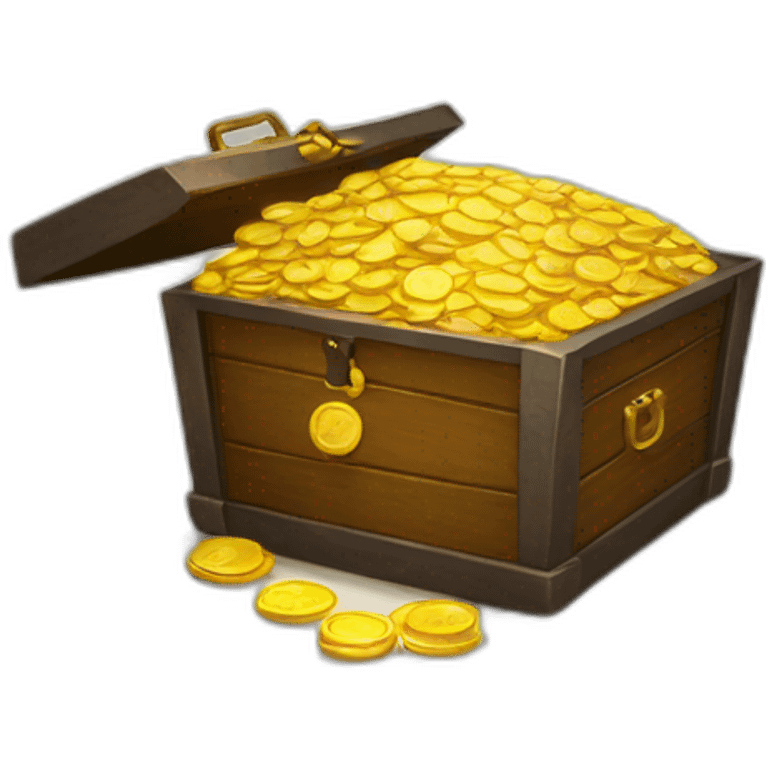 many gold coin in a coffer emoji