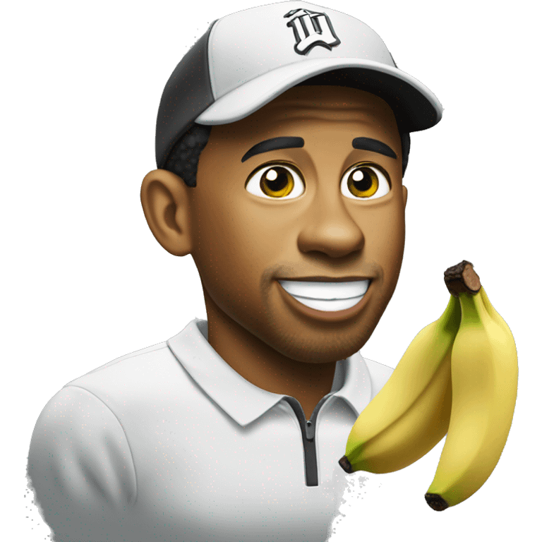 Tiger woods eat a banana  emoji