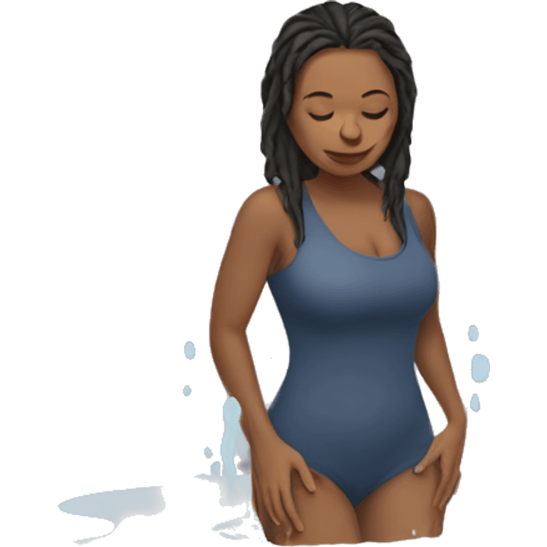 A womenmelting into a puddle emoji