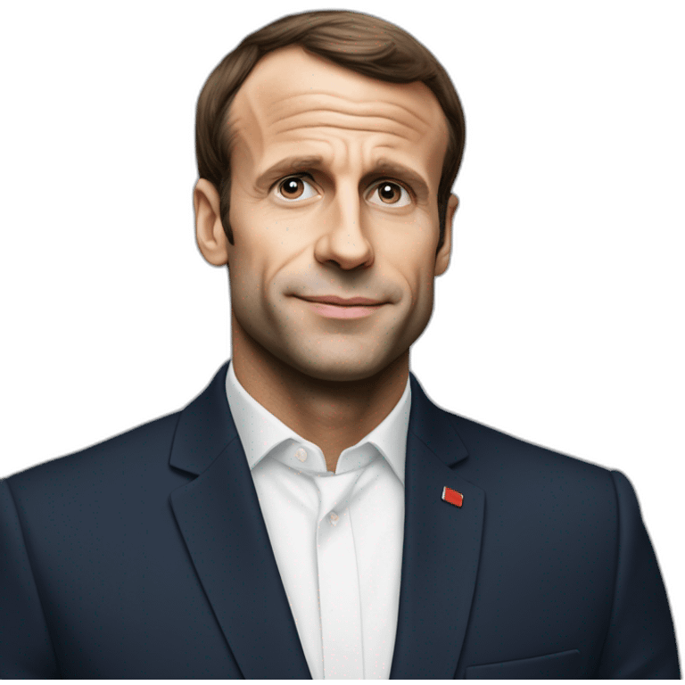 Macron avec un cocard emoji