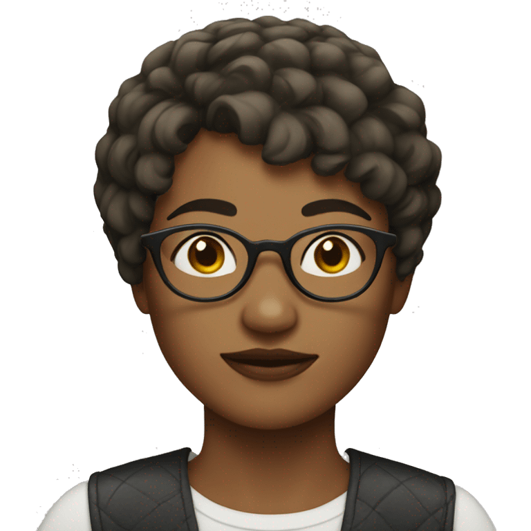 woman with short hair, round glasses and freckles
 emoji