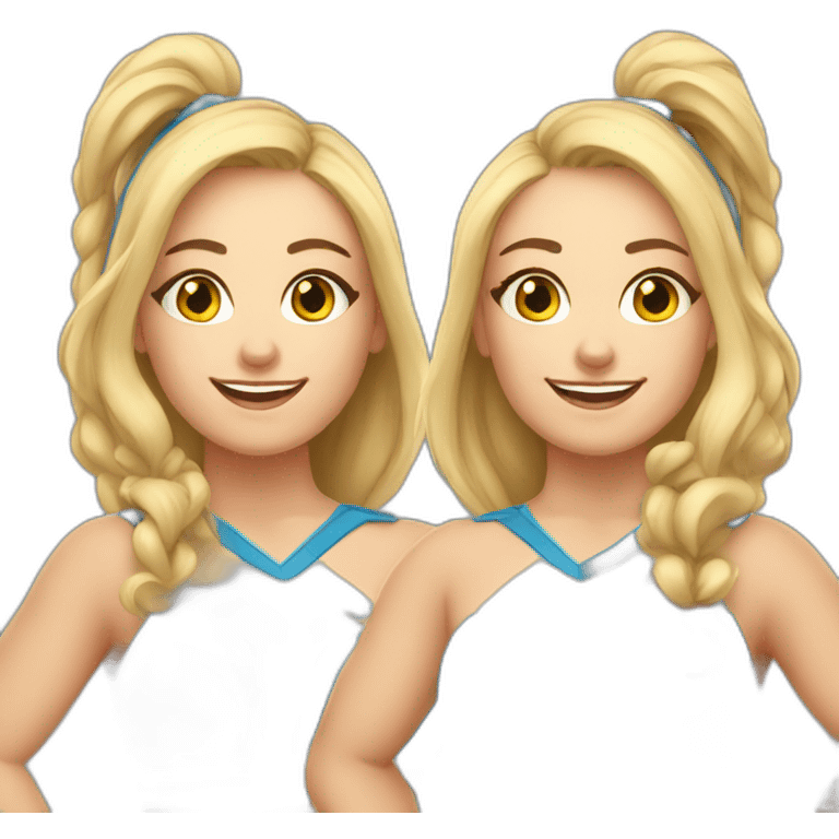 Caucasian curvy cheerleader both sides emoji