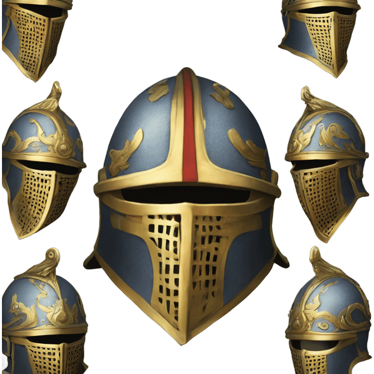 ornate french full-face armet helmet intricate inlays emoji