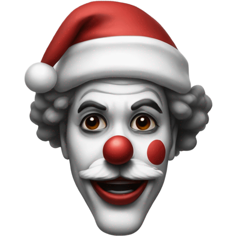 art the clown (terrifier iii in a santa hat with black and white face) emoji