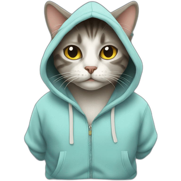 Cat wearing a hoodie emoji