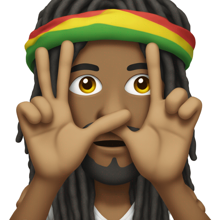 Rasta man in  with peace hand emoji