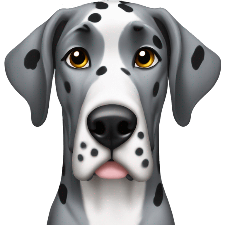 Grey and black spotted great dane emoji