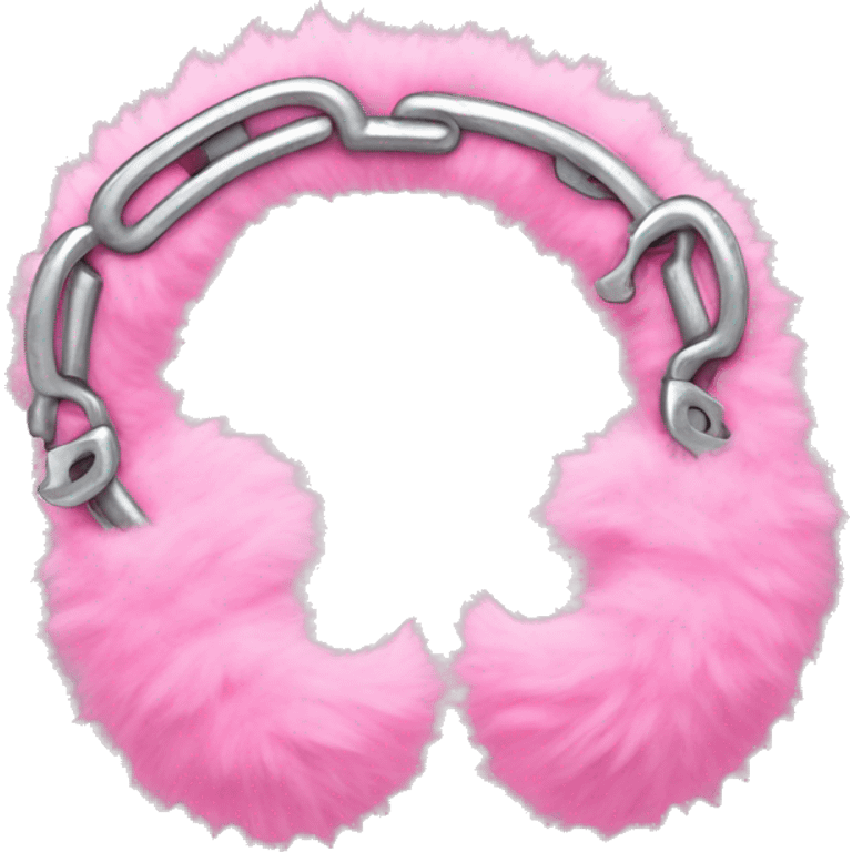 fluffy pink handcuffs  emoji