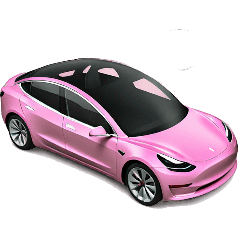 Pink Tesla model 3 dashboard emoji