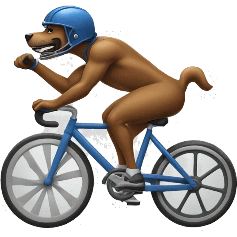 Football player who is riding a half dog and half bicycle  emoji