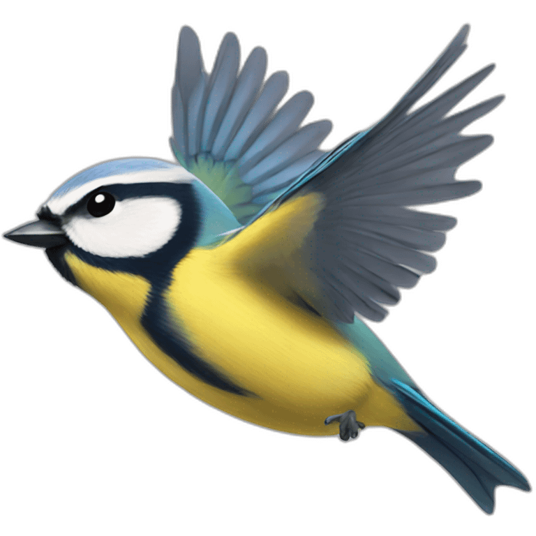 flying blue tit emoji