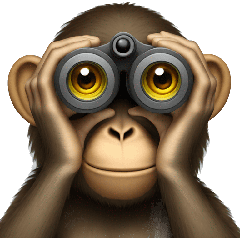 Monkey spying through binoculars emoji