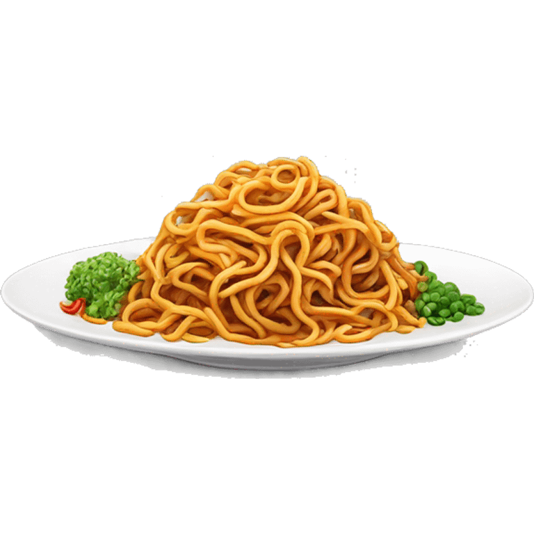 spicy fried noodle on the plate emoji