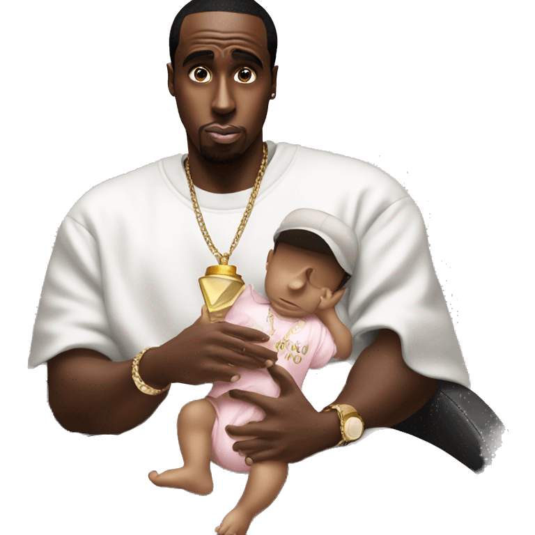 sean combs holding babyoil emoji