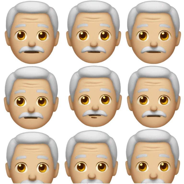 Old man with brown hair and white mustache emoji