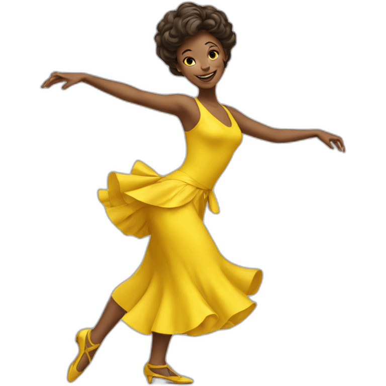 dancing lady in yellow dress emoji