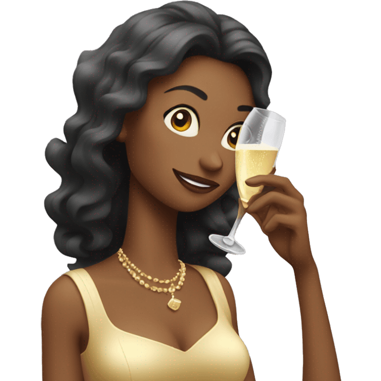 Lady drinking champagne  emoji