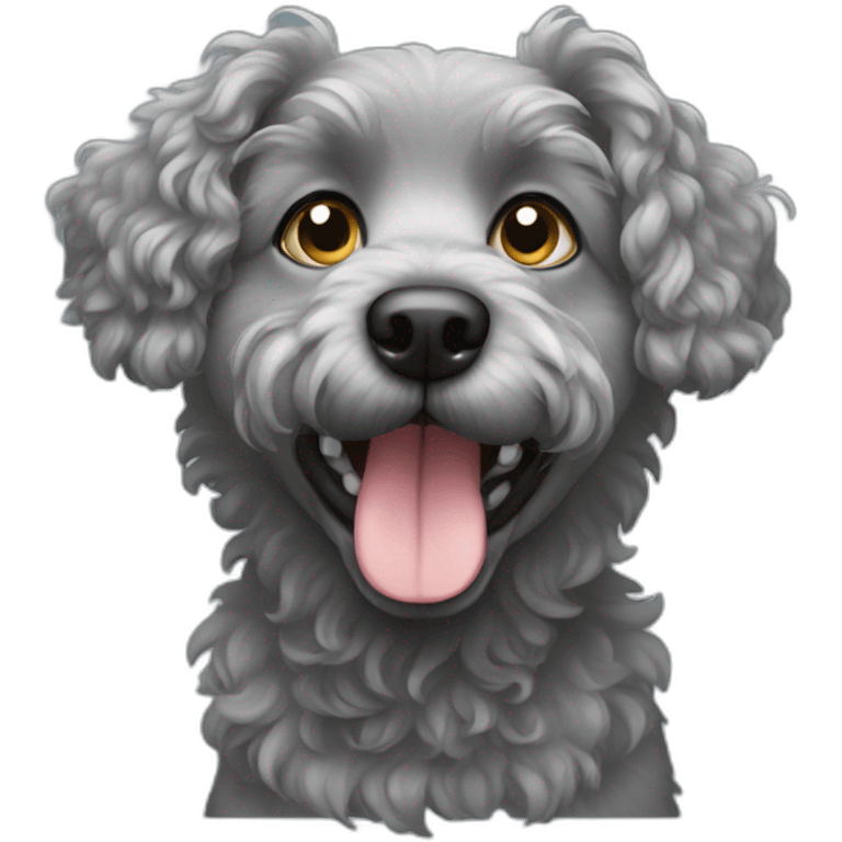 curly grey dog emoji