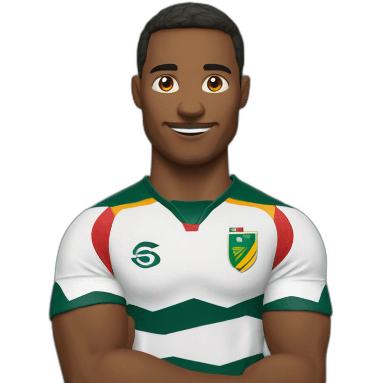 Joueur rugby Sud africain coude en avant emoji