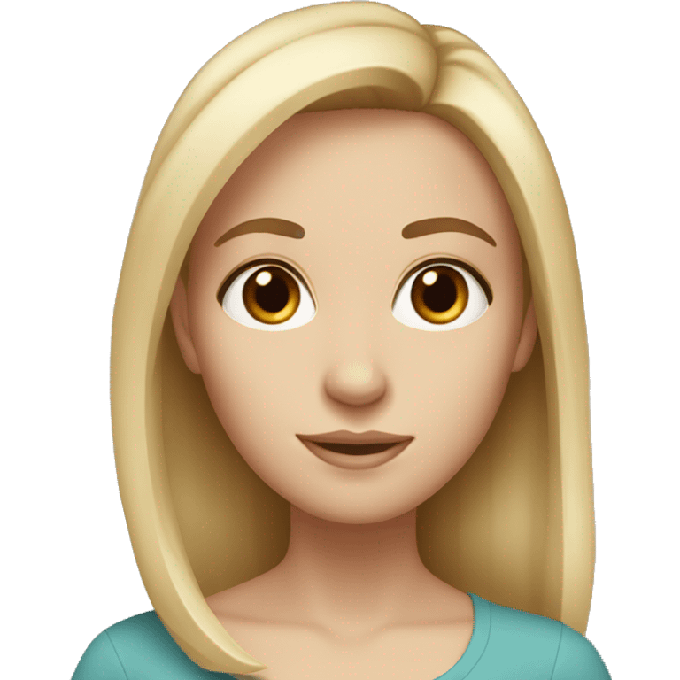 White girl with brown eyes and blond hair age 45 emoji