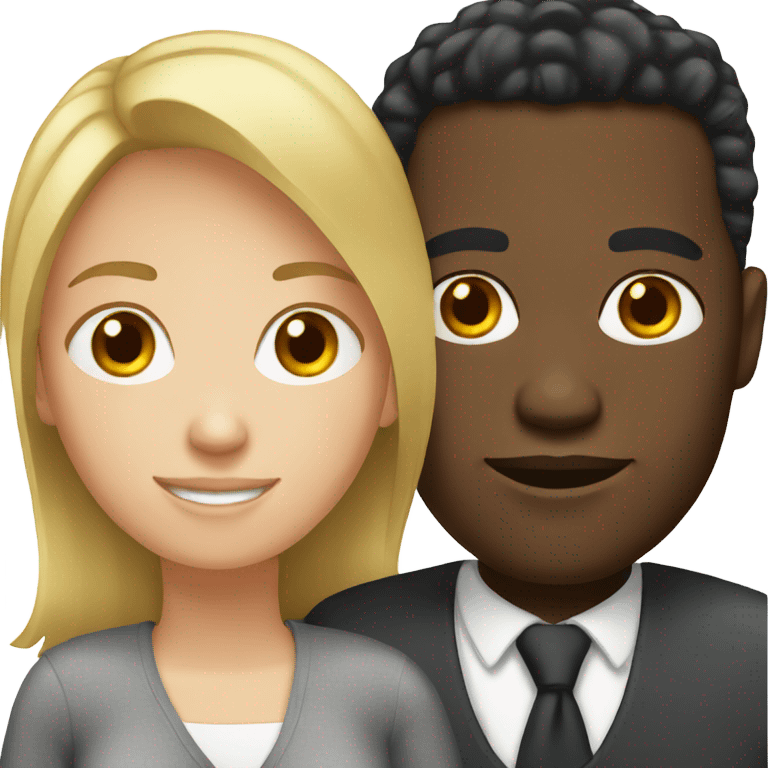 Black man with white female  emoji