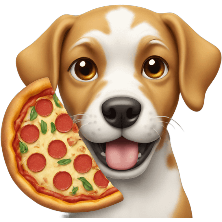 Dog eating pizza emoji