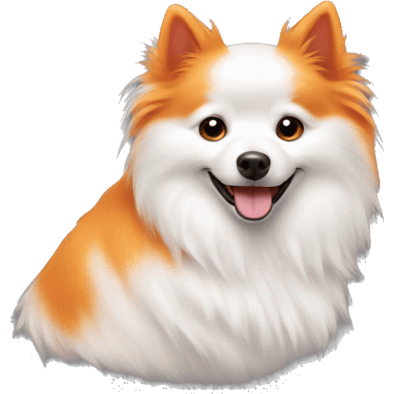 white spitz and orange spitz emoji