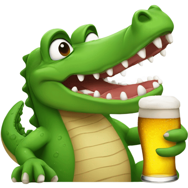 Croc with beer emoji