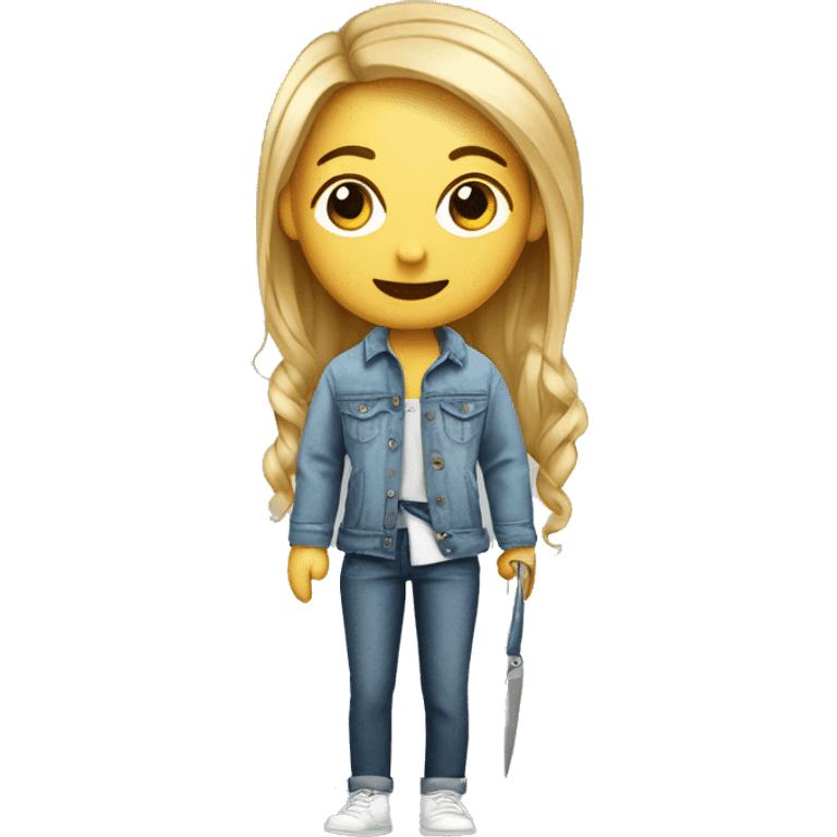 realistic clothing designer with scissors and cloth emoji