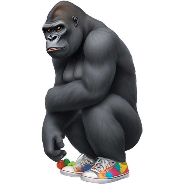 Gorilla with sneakers emoji