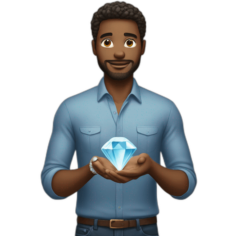 men with a diamond in hand emoji