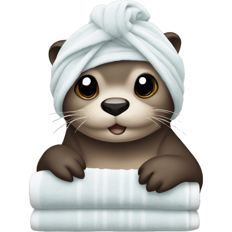 Otter wearing a towel emoji