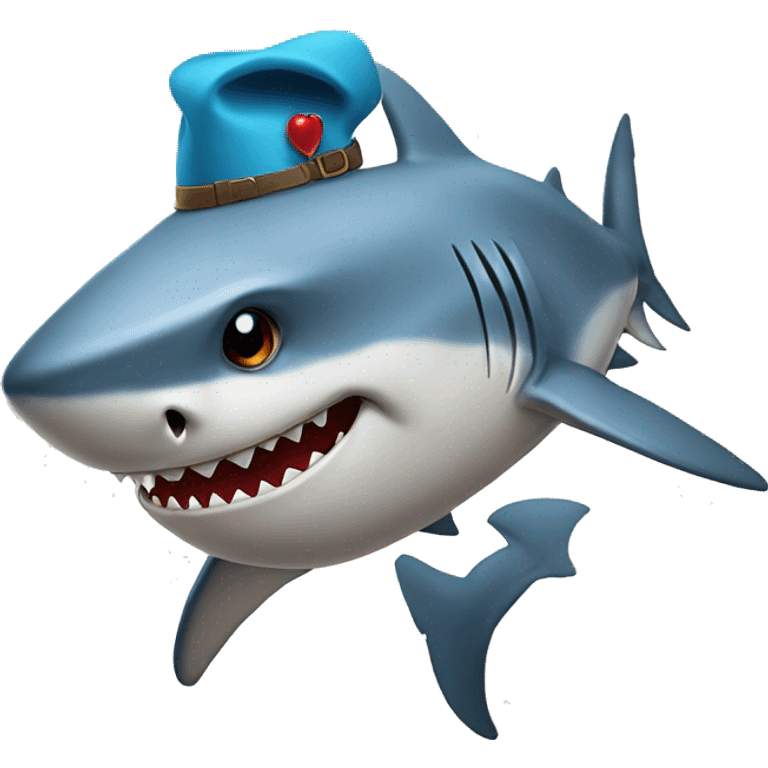 shark with hat emoji